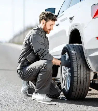 Fast mobile tyre replacement service